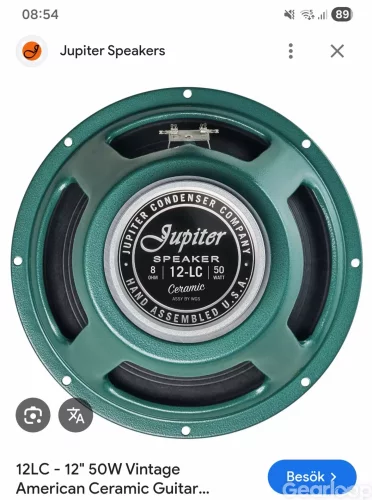 Jupiter 12lc högtalare 8 ohm