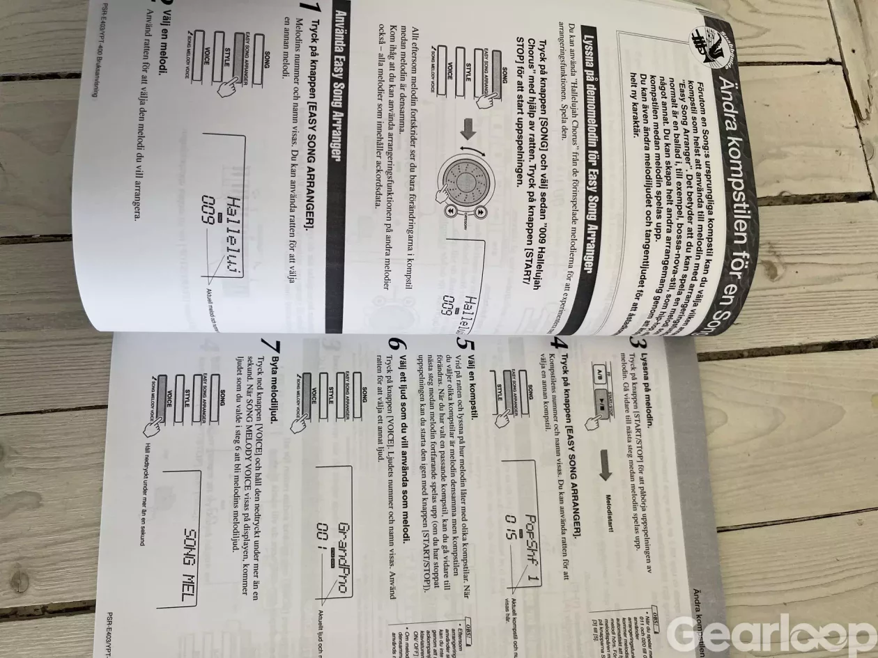 Manualer till Yamaha PSR E403 - bild 2