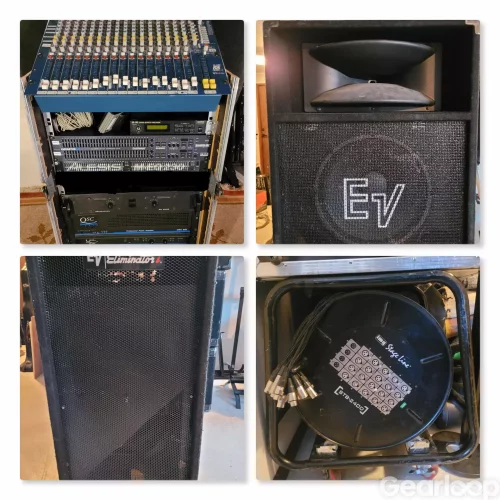 Electro Voice högtalare, QSC- och Lab-slutsteg mm