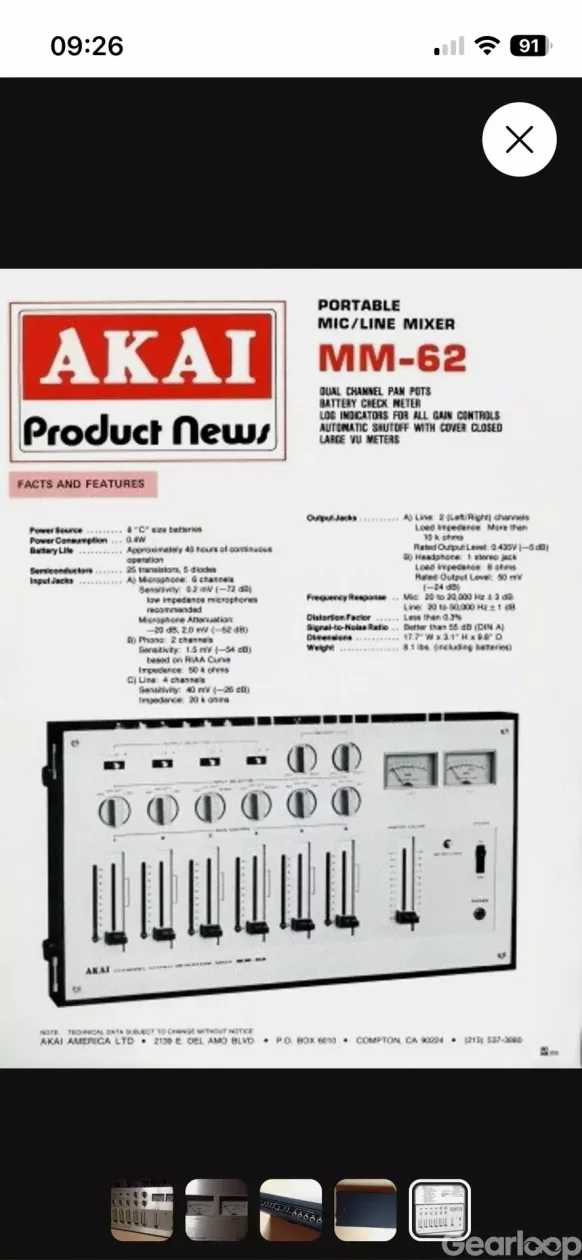 Akai mm-62 Stereo mixer Made in Japan (1978-1982) silver / black - bild 2