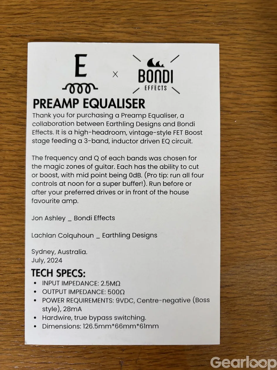 Bondi Effects / Earthling Designs Preamp Equaliser - bild 2