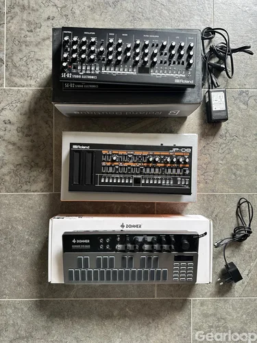 Roland Botique SE-2, JP-08 och Donner B-1