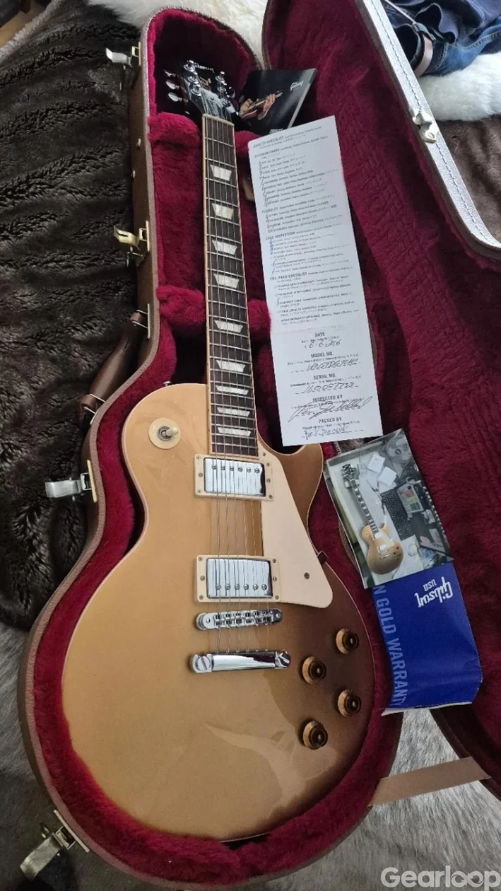 Gibson Les Paul T (2016) Gold Top – Nyskick & Allt Original - bild 3